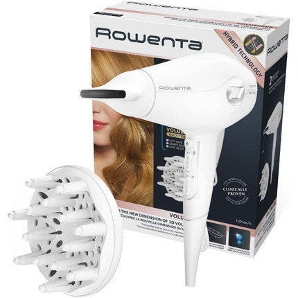 Rowenta Volumizer CV6130 Hair Dryer 2400W White and Silver