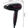 Rowenta CV3323 Nomad Travel Hair Dryer 1600 Watt Compact Folding Worldwide Use 2 Settings Styling Nozzle Black/Pink - New