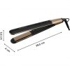 Rowenta SF4630 Express Shine Hair Straightener with Argan Oil Infuser Ceramic Plates Ion Effect 8 Temperature Settings 2-in-1 Wrapping and Straightening Healthy Hair Black/Gold New Design Straightener