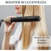 Rowenta SF4630 Express Shine Hair Straightener with Argan Oil Infuser Ceramic Plates Ion Effect 8 Temperature Settings 2-in-1 Wrapping and Straightening Healthy Hair Black/Gold New Design Straightener