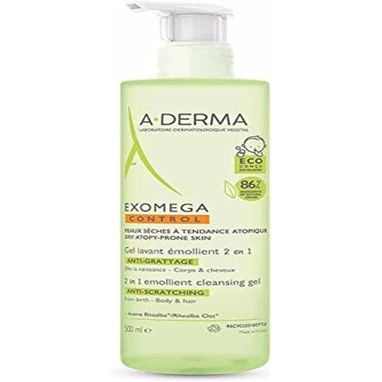 A-DERMA Exomega Control 2in1 Emollient Cleansing Gel Anti-Scratching 500ml