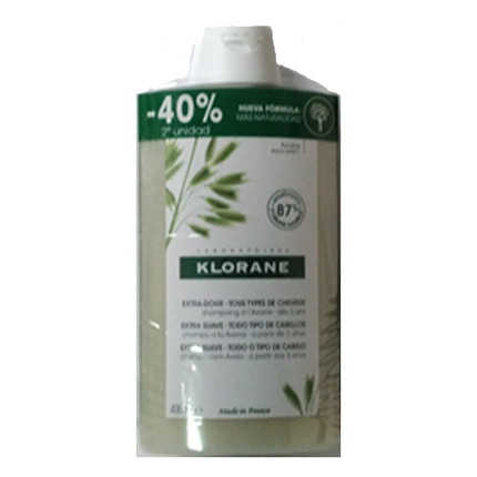 Klorane Extra Gentle Oat Shampoo 400ml - Pack of 2