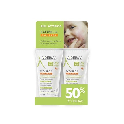 A-Derma Exomega Control Emollient Cream 50ml - Pack of 2