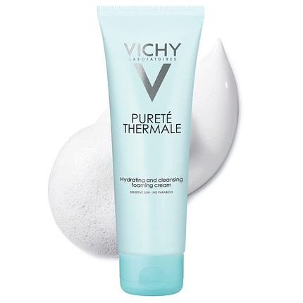 Vichy Pureté Thermale Hydrating Foaming Cream Face Wash with Vitamin B5