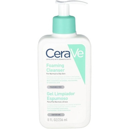 CeraVe Foaming Cleanser for Normal to Oily Skin with Niacinamide and 3 Essential Ceramides Fragrance Free 236ml