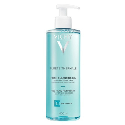 Vichy Pureté Thermale Fresh Cleansing Gel with Glycerin Gentle Gel Cleanser & Makeup Remover 13.5 Fl Oz