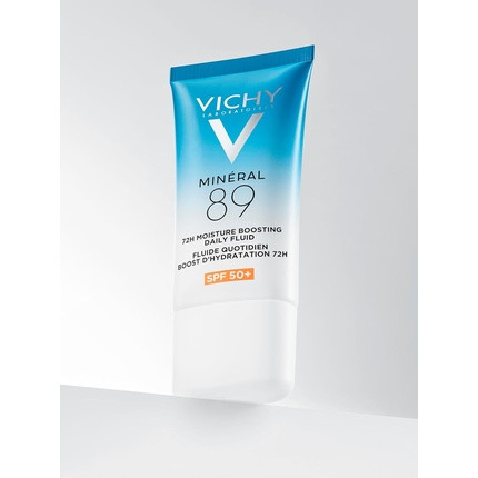 Vichy Daily Moisturizing Fluid SPF50+ and 72H Moisturizing Care Enriched with Hyaluronic Acid Vitamin B3 and Squalene for Dry Skin Minéral 89 50ml