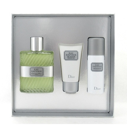 Christian Dior Eau Sauvage 3 Piece Set For Men - Eau De Toilette Spray 34 Oz