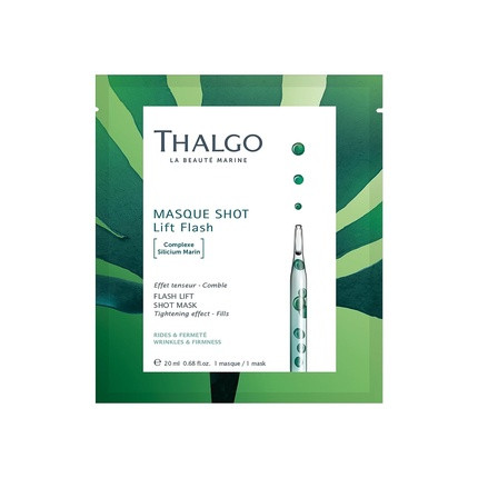 THALGO Marine Skincare Flash Lift Shot Mask Marine Silicon and Seaweed Sugar Face Mask 1 Mask 20ml 0.68 fl. oz.