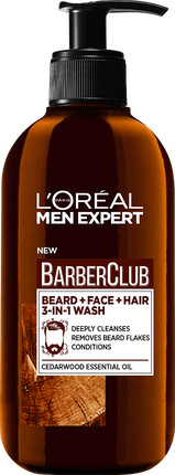 LOREAL Barber Club Beard Face Hair Wash 3in1 with Cedarwood Oil 250ml