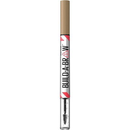 Maybelline New York Build A Brow 2 in 1 Brow Pen and Sealing Gel Real-looking Fuller Brows Waterproof Sweat and Smudge-resistant 24H Wear Vegan Formula Shade 250 Blonde