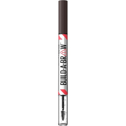 Maybelline New York Build A Brow 2 in 1 Brow Pen and Sealing Gel Real-looking Fuller Brows Waterproof Sweat and Smudge-resistant 24H Wear Vegan Formula Shade 259 Ash Brown