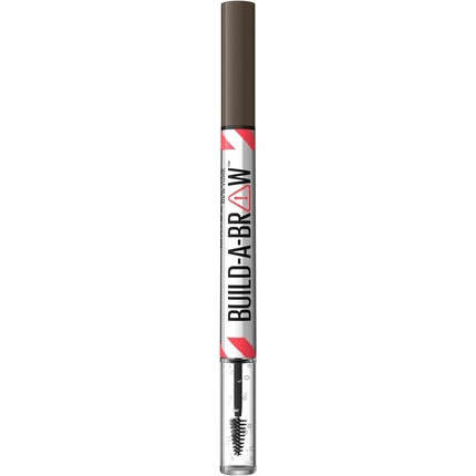 Maybelline New York Build A Brow 2 in 1 Brow Pen and Sealing Gel Real-looking Fuller Brows Waterproof Sweat and Smudge-resistant 24H Wear Vegan Formula Shade 262 Black Brown