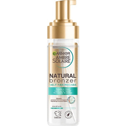 Garnier Ambre Solaire Natural Bronzer Self Tan Mousse 200ml - Vegan Formula