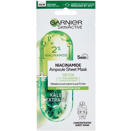 Garnier Niacinamide Detox Ampoule Sheet Mask Kale 15g