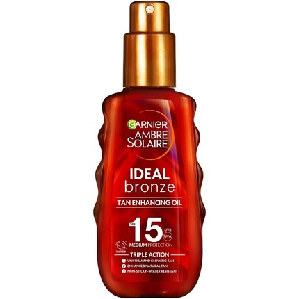 Garnier Ambre Solaire Ideal Bronze Protective Oil Sun Cream SPF15 with Shea Butter 150ml