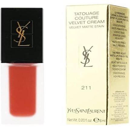 Yves Saint Laurent Tattoo Couture Velvet Cream Lipstick No.211 Chili Incitement