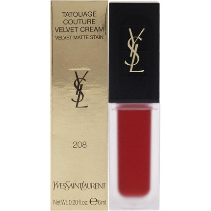 Yves Saint Laurent Tatouage Couture Velvet Matte Cream 208 Rouge Faction Lipstick Red 0.2 oz