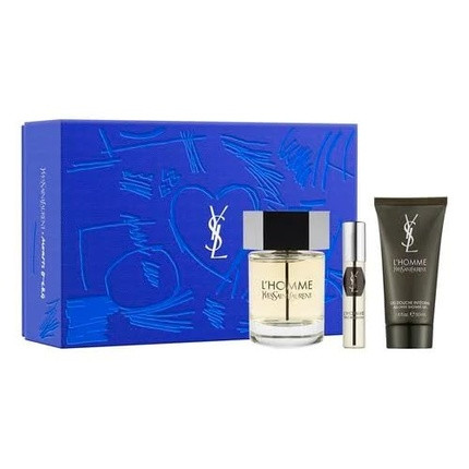 Yves Saint Laurent L'Homme 3-Piece Gift Set Eau de Toilette Spray 3.4 fl oz Shower Gel 1.7 fl oz Eau de Toilette Spray 0.34 fl oz