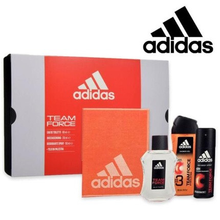 Adidas Team Force Eau De Toilette 100ml + Shower Gel 250ml + Deodorant 150ml + Man Gym Towel