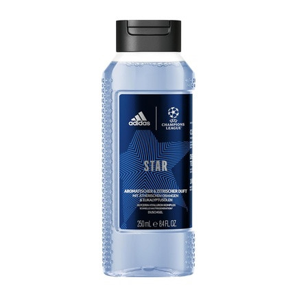 Adidas UEFA Star Edition Men's Shower Gel Vegan Formula 250ml