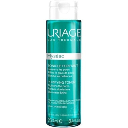 Uriage Hyséac Purifying Face Toner 250ml for Oily Skin Reduces Blackheads Pores & Shine Gentle Exfoliating Refreshing Scent Non-Comedogenic