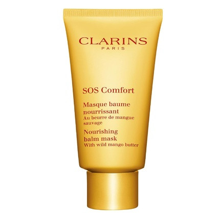 CLARINS SOS Comfort Nourishing Balm Mask 10-Minute Face Mask Restores Radiance Dry Skin Type 2.3 Ounces