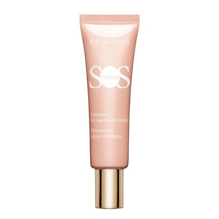 Clarins SOS Makeup Primer Pink Color Correcting 24H Hydration Hydrating Primer Blurs Imperfections Boosts Radiance and Preps Skin All Skin Types 1.0 Ounce