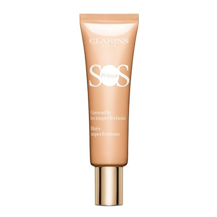 Clarins SOS Makeup Primer Peach Color Correcting 24H Hydration Hydrating Primer Blurs Imperfections Boosts Radiance and Preps Skin All Skin Types 1.0 Ounce