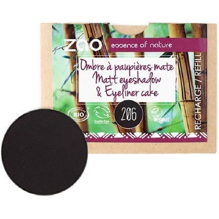 Zao Essence of Nature Matte Eyeshadow Refill 206 Black 3g