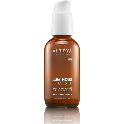 Alteya Organics Luminous Rose Cleanser 120ml Glass Hybrid Face Wash with Rose Oil - All Skin Types