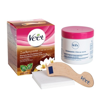 Veet Pure Sugar Paste with Vanilla Blossom Scent for Hair Removal on Body & Face 250ml