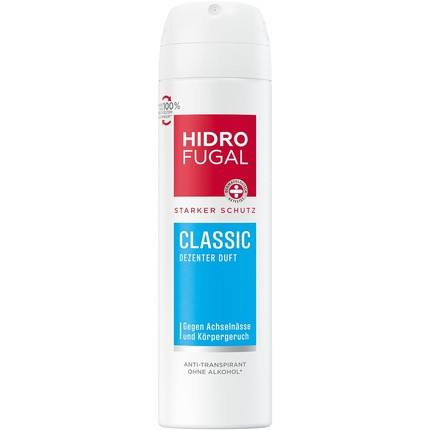 Hidrofugal CLASSIC Spray Strong Antiperspirant Protection with Subtle Scent Deodorant Spray for Reliable Protection without Ethyl Alcohol 150ml