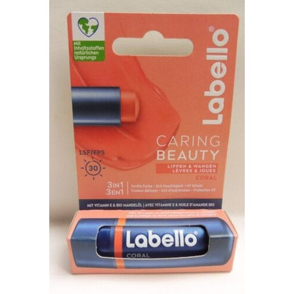 Labello Caring Beauty 3 in 1 Lip Balm for Lips and Cheeks - Coral