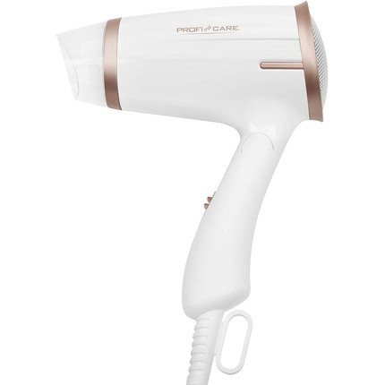 ProfiCare PC-HT Compact Hair Dryer with Folding Handle 2 Temperature/Power Settings White-Bronze