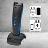 ProfiCare Men's Hair Trimmer Ear and Nose Hair Trimmer Battery/Mains Operated Thinning Function Stainless Steel Precision Clipper Head Black/Blue