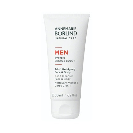 Annemarie Borlind Men System Energy Boost 2-in-1 Cleanser Face & Body with Organic Juniper Extract 6.76 Fl. Oz.