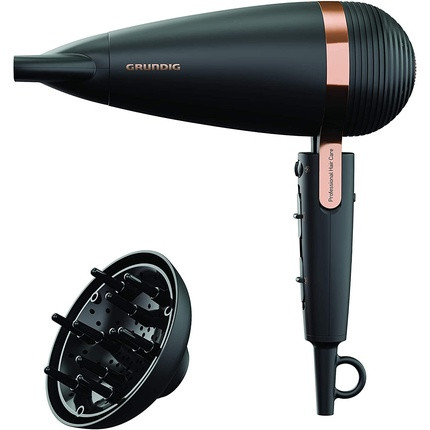 GRUNDIG Naturashine HD 8080 Hair Dryer with Ionic Function 2300W - Black/Rose Gold