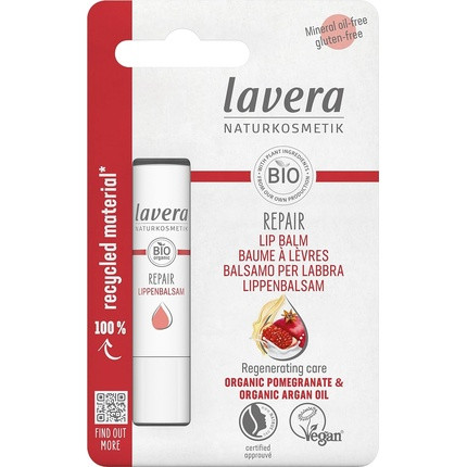 Lavera Repair Lip Balm with Organic Pomegranate and Organic Argan Oil - Vegan