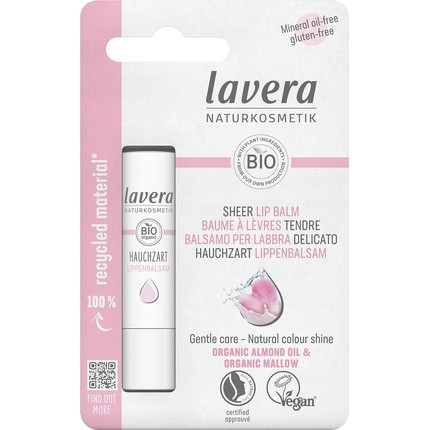 Lavera Sheer Lip Balm with Organic Almond Oil and Organic Mallow - Vegan