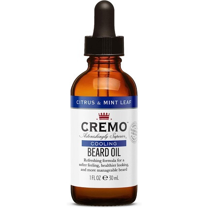 Cremo Cooling Beard Oil for Men with Natural Oils Citrus and Mint Leaf Fragrance 30ml