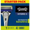 Wilkinson Sword Hydro 5 Skin Protection For Men Hydrating Gel and Precision Trimmer Razor Handle 4 Blade Refills 4 Piece Set