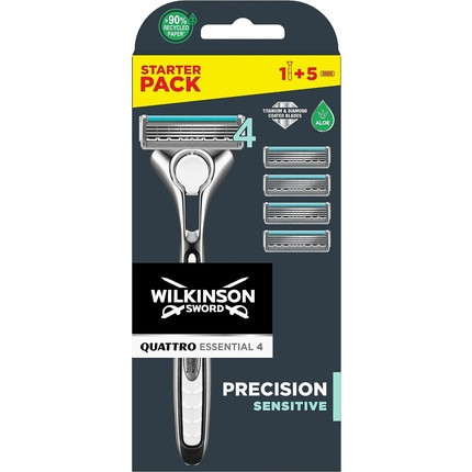 Wilkinson Sword Quattro Titanium Sensitive 4 Razor Blade Shaver