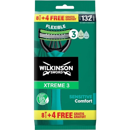 Wilkinson Sword Xtreme 3 Sensitive Disposable Razor for Men