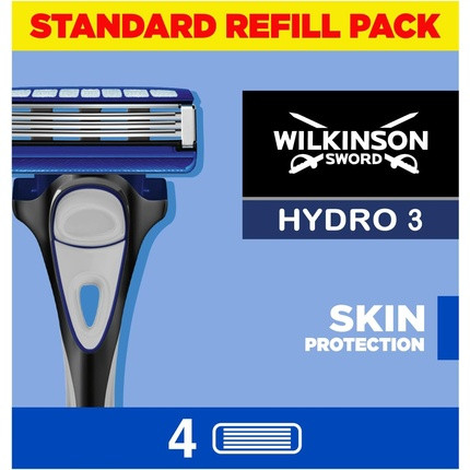 Wilkinson Sword Hydro 3 Skin Protection For Men Regular Razor Blade Refills 4 Count