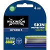 Wilkinson Sword Hydro 5 Skin Protection Sensitive Razor for Men Pack of 4 Razor Blade Refills with Vitamin E Gel and Precision Trimmer