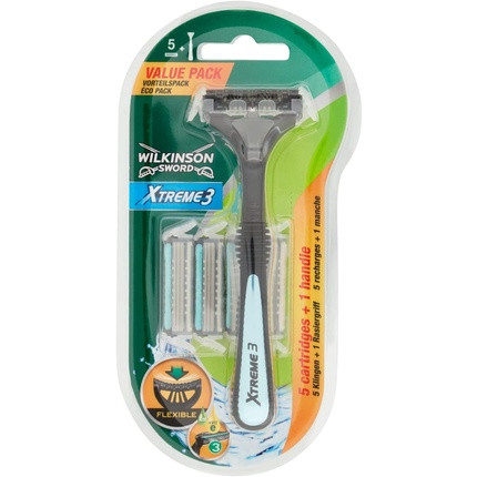 Wilkinson Sword Xtreme3 ​​3-Blade Razor + 5 Razor Inserts