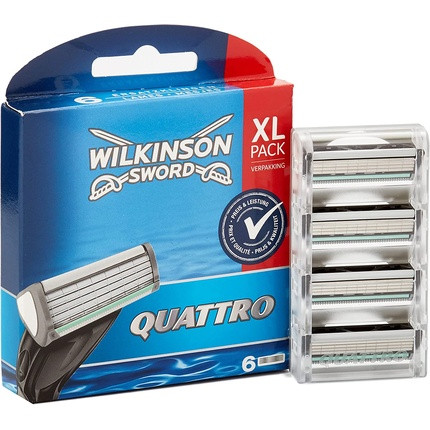 Wilkinson Sword Quattro Men's Razor Blades 6 Pieces