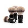 MÜHLE CLASSIC Shaving Brush with Silvertip Fibre Medium Black Resin Handle - Handmade Vegan