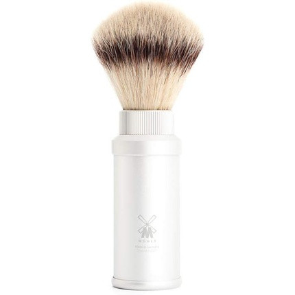 Muhle Synthetic Silvertip Fibre Travel Shaving Brush with Aluminium Handle